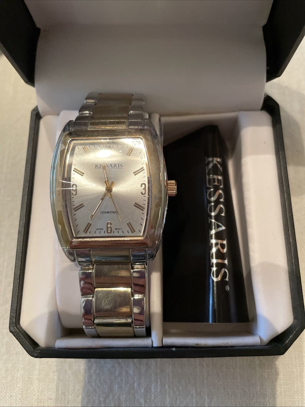 New In Box Kessaris Men’s “Diamond” Watch NOT Tested Stainless Watch Men’s